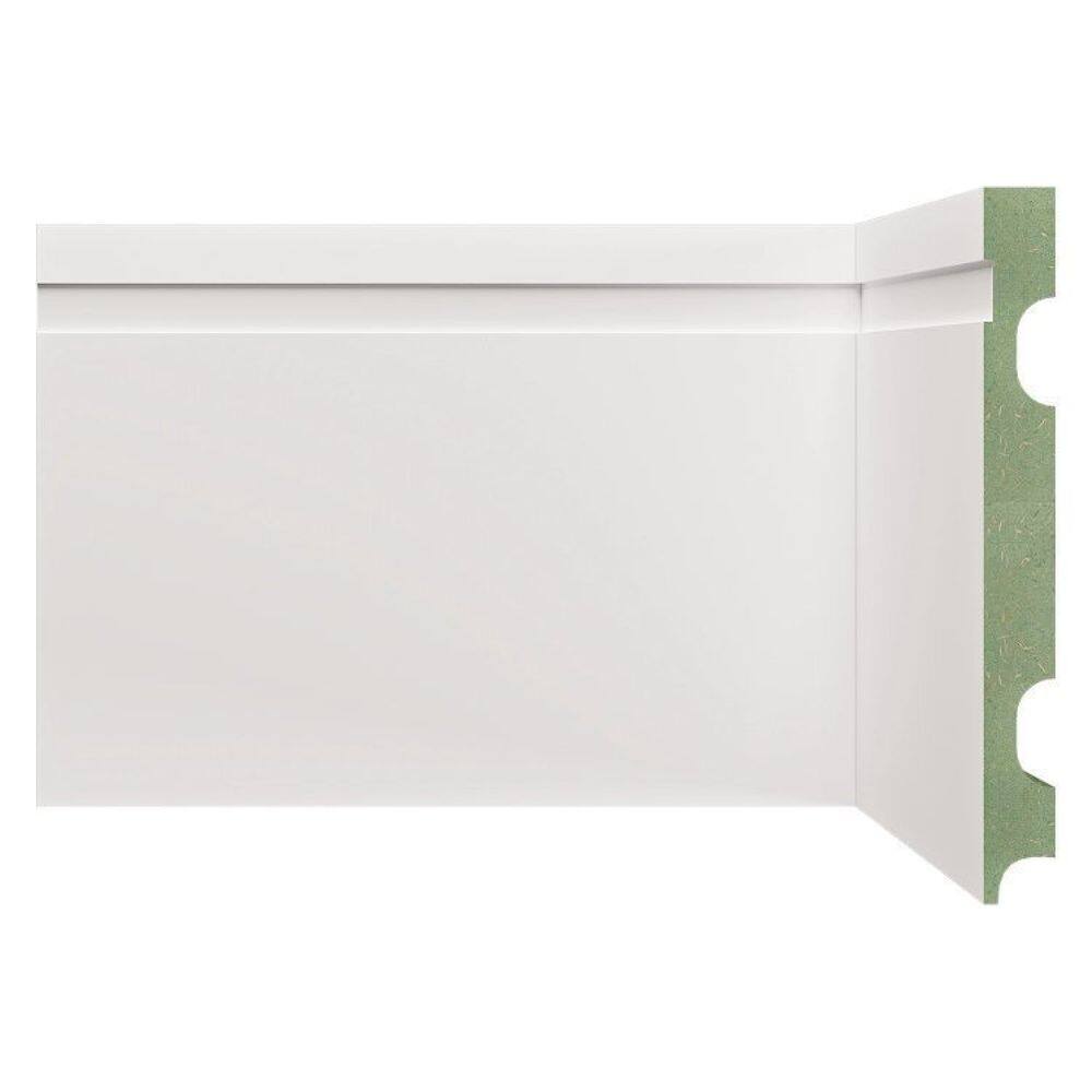 Kit Rodapé de MDF 15 Barras Frisadas de 15cm x 2,40m Rende 36 Metros Moldufama Branco