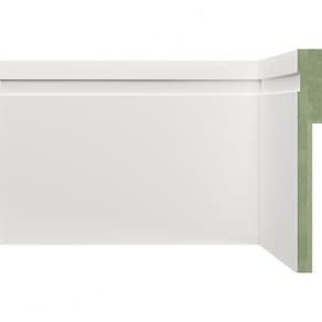 Kit Rodapé de MDF 20 Barras Frisadas de Sobrepor 12cm x 2,40m Rende 48 Metros Moldufama Branco