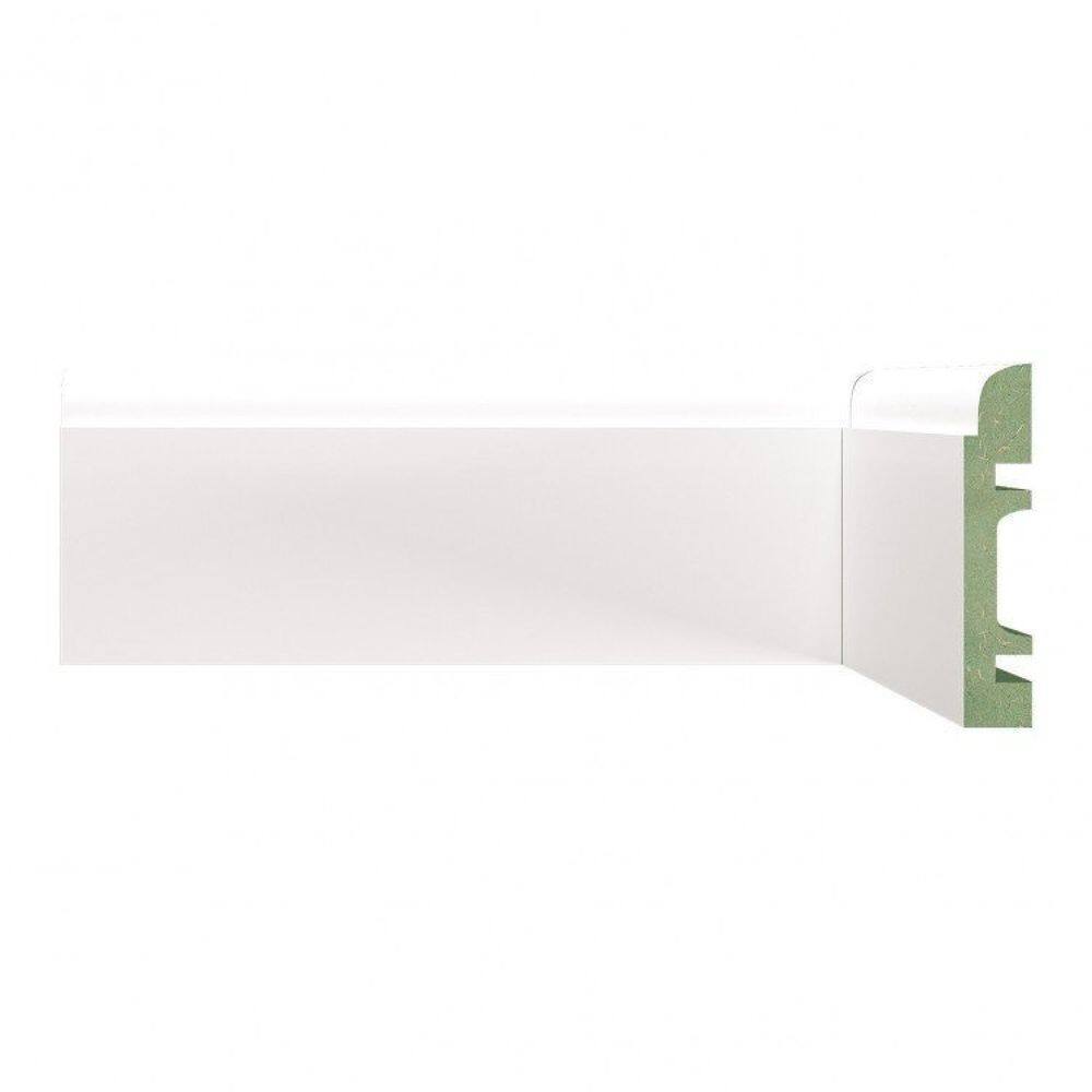 Kit Rodapé de MDF 40 Barras Lisas de 8cm x 2,40m Rende 96 Metros Moldufama Branco