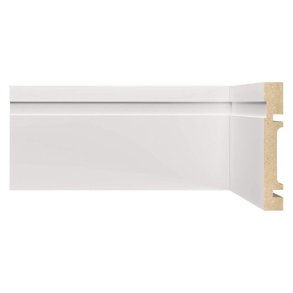 Kit Rodapé de MDF 40 Barras Frisadas de 10cm x 2,40m Rende 96 Metros Moldufama Branco