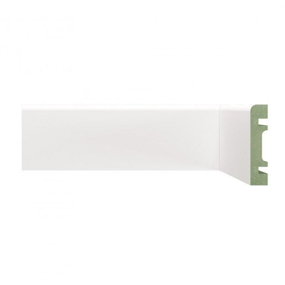Kit Rodapé de MDF 3 Barras Lisas de 7cm x 2,40m Rende 7,2 Metros Moldufama Branco