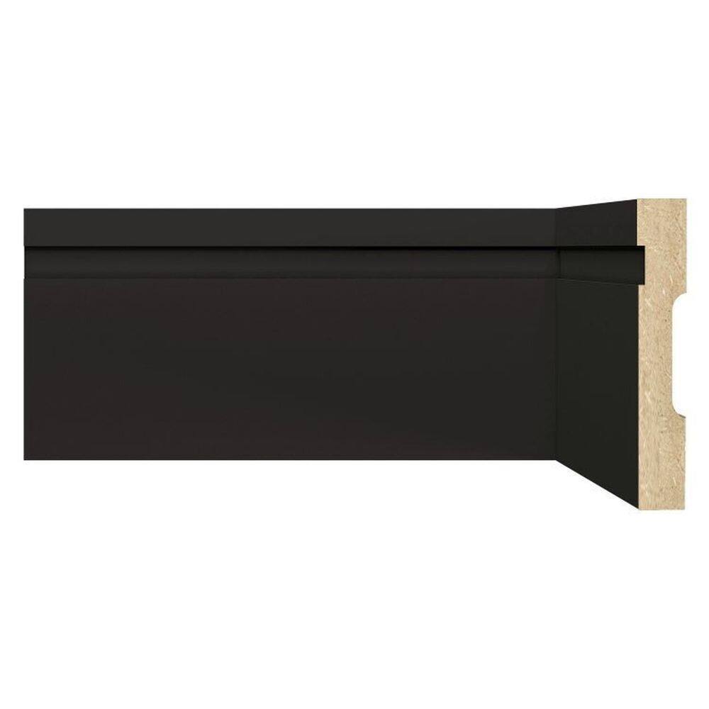 Kit Rodapé de MDF 40 Barras Frisadas de 10cm x 2,40m Rende 96 Metros Moldufama Preto