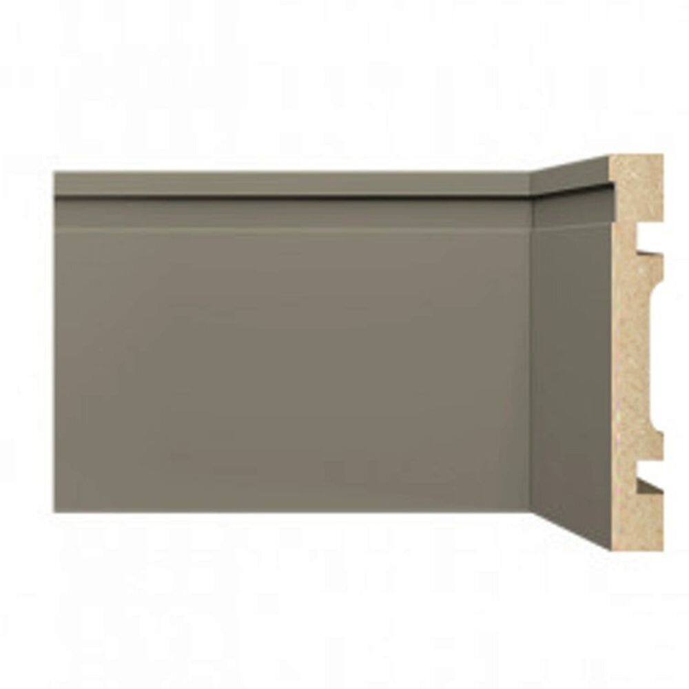 Kit Rodapé de MDF 3 Barras Frisadas de 10cm x 2,40m Rende 7,2 Metros Moldufama Cinza Titanium