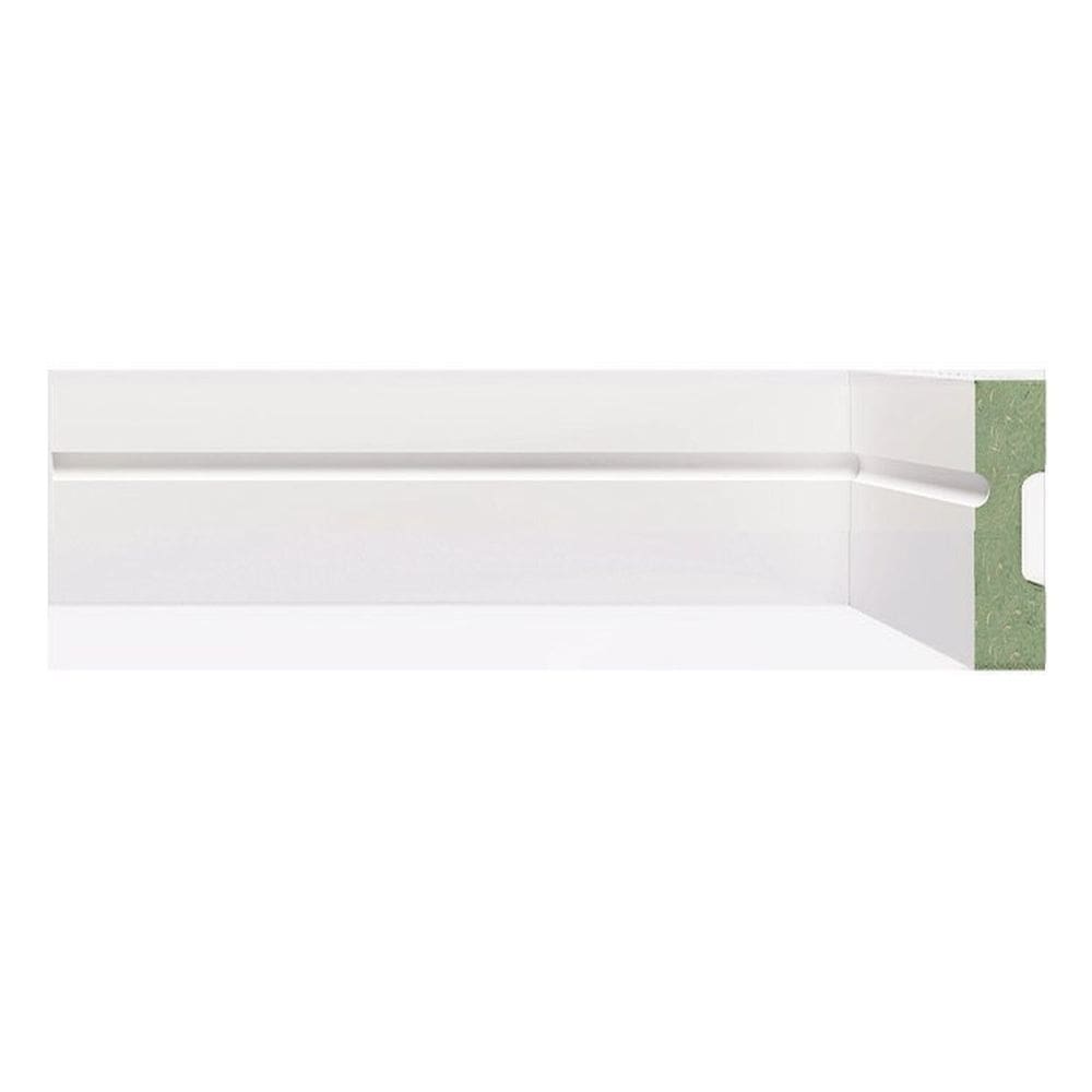 Kit Rodapé de MDF 3 Barras Frisadas de 5cm x 2,40m Rende 7,2 Metros Moldufama Branco