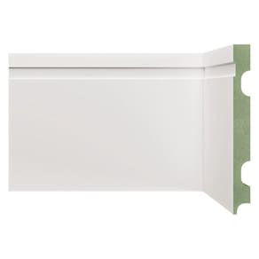 Kit Rodapé de MDF 30 Barras Frisadas de 15cm x 2,40m Rende 72 Metros Moldufama Branco