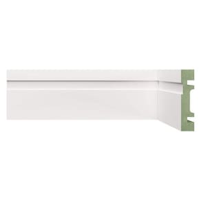 Kit Rodapé de MDF 5 Barras Frisadas de 8cm x 2,40m Rende 12 Metros Moldufama Branco