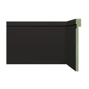Kit Rodapé de MDF 10 Barras Frisadas de Sobrepor 12cm x 2,40m Rende 24 Metros Moldufama Preto