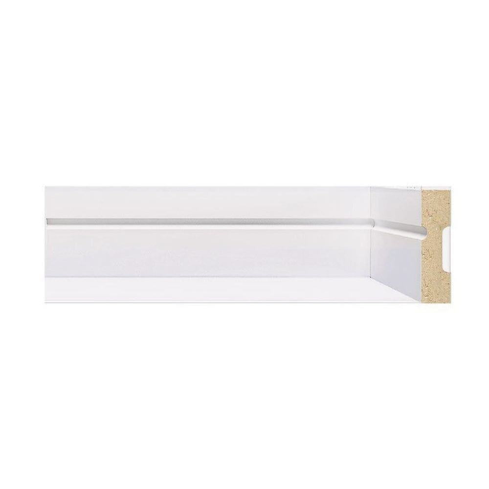 Kit Rodapé de MDF 20 Barras Frisadas de 5cm x 2,40m Rende 48 Metros Moldufama Branco