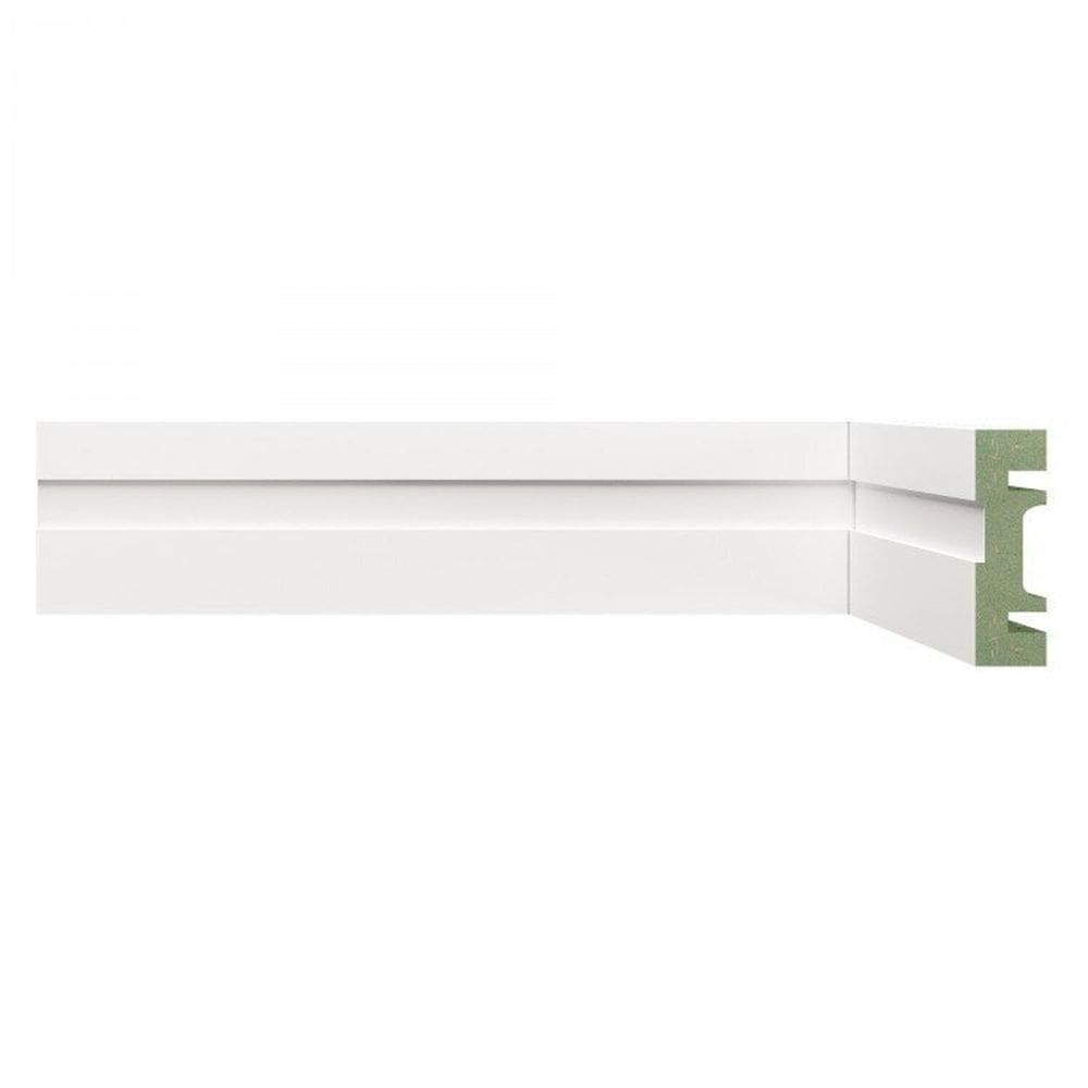 Kit Rodapé de MDF 10 Barras Frisadas de 5cm x 2,40m Rende 24 Metros Moldufama Branco