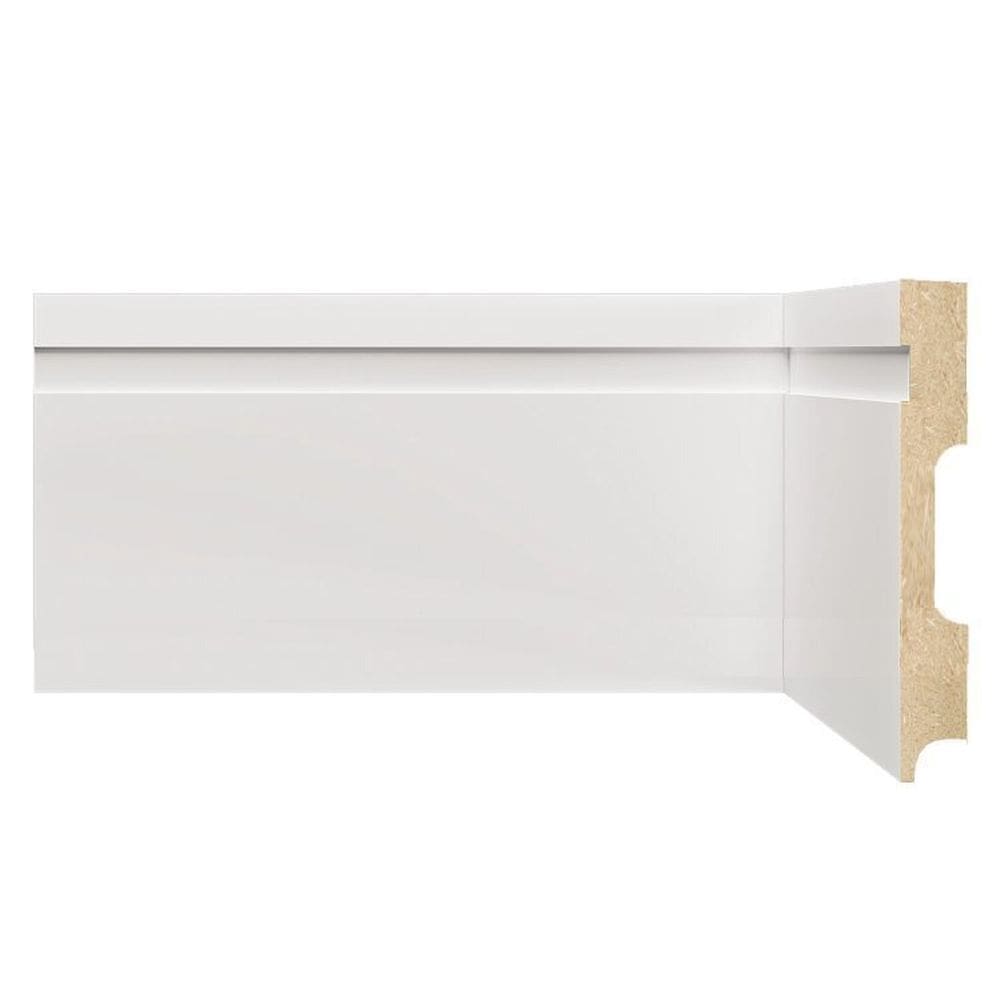 Kit Rodapé de MDF 10 Barras Frisadas de 12cm x 2,40m Rende 24 Metros Moldufama Branco