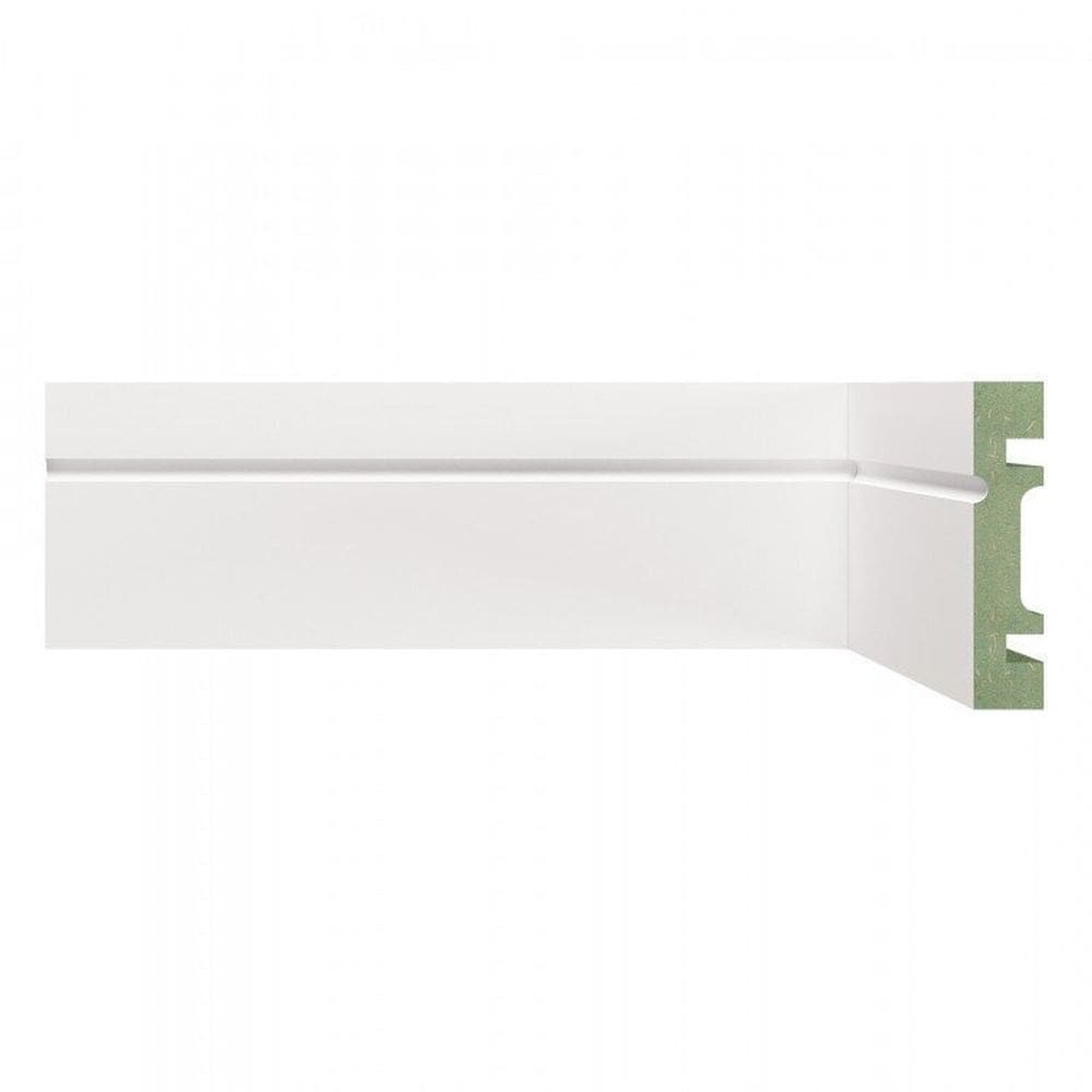 Kit Rodapé de MDF 3 Barras Frisadas de 7cm x 2,40m Rende 7,2 Metros Moldufama Branco