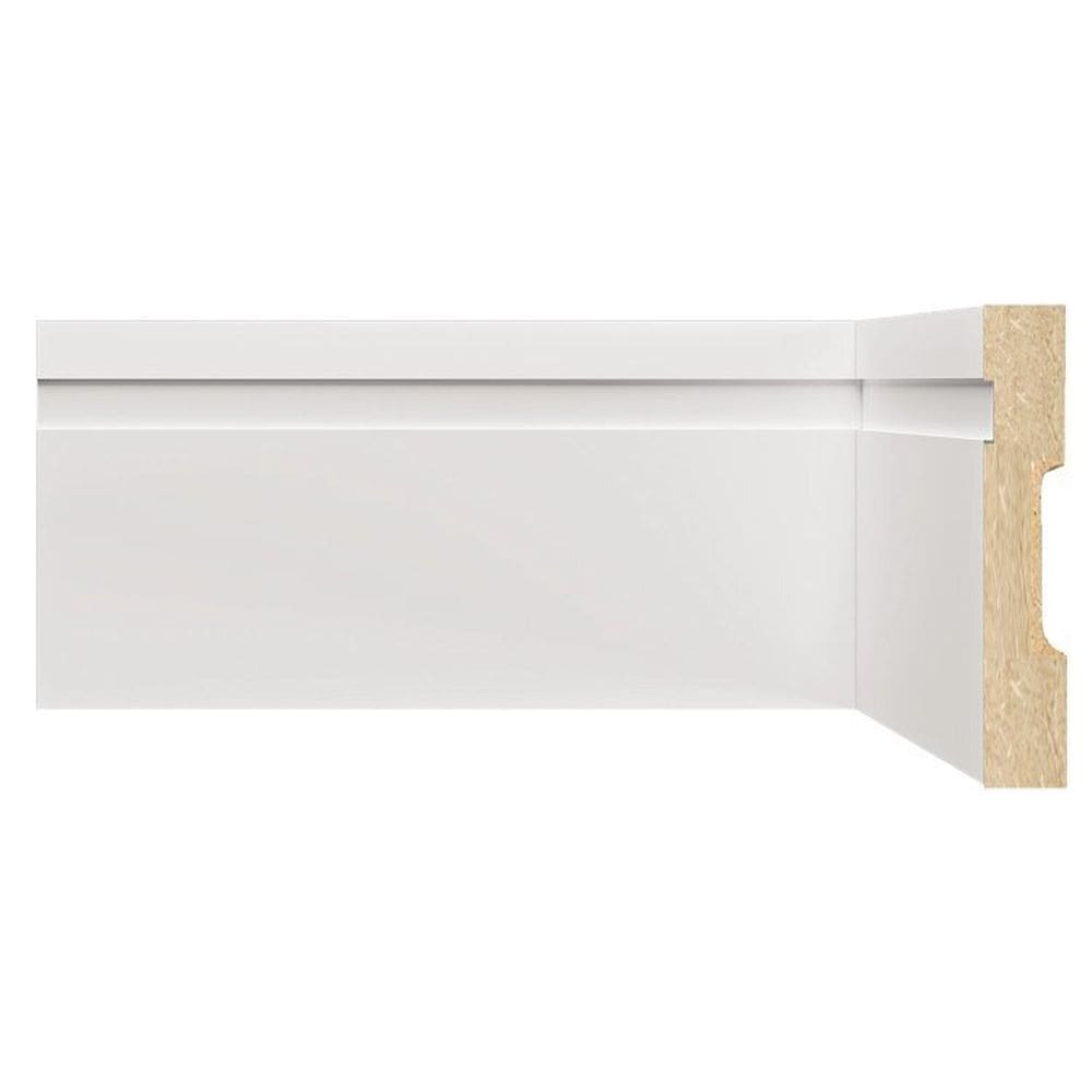 Kit Rodapé de MDF 20 Barras Frisadas de 10cm x 2,40m Rende 48 Metros Moldufama Branco
