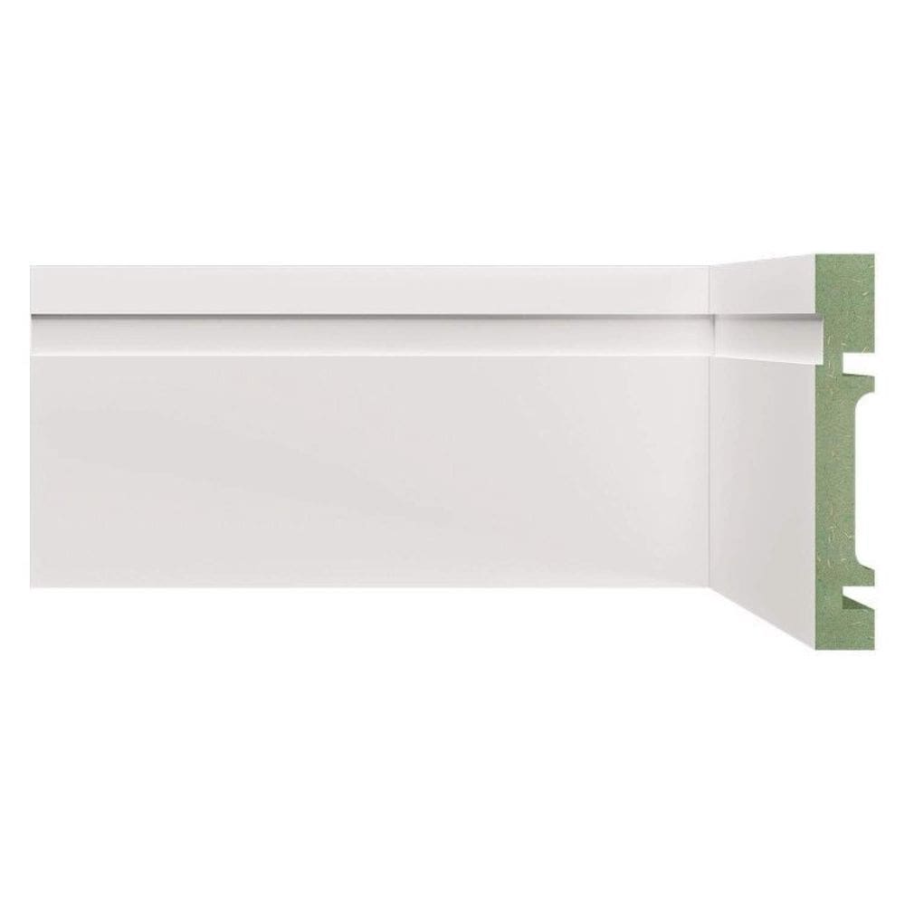 Kit Rodapé de MDF 10 Barras Frisadas de 10cm x 2,40m Rende 24 Metros Moldufama Branco
