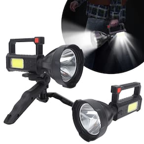 Farol Lanterna Holofote Led Recarregável Usb Suporte Tripé