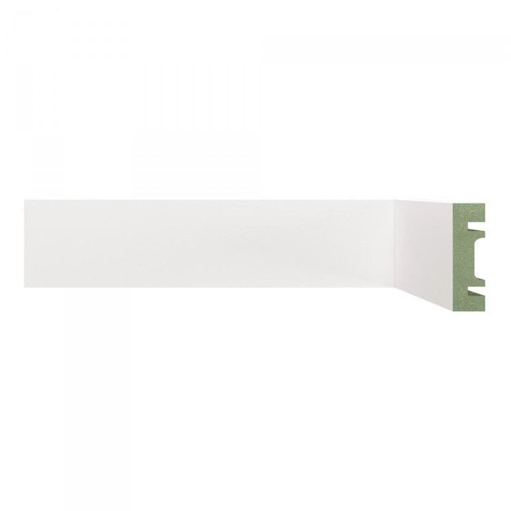 Kit Rodapé de MDF 40 Barras Lisas de 5cm x 2,40m Rende 96 Metros Moldufama Branco