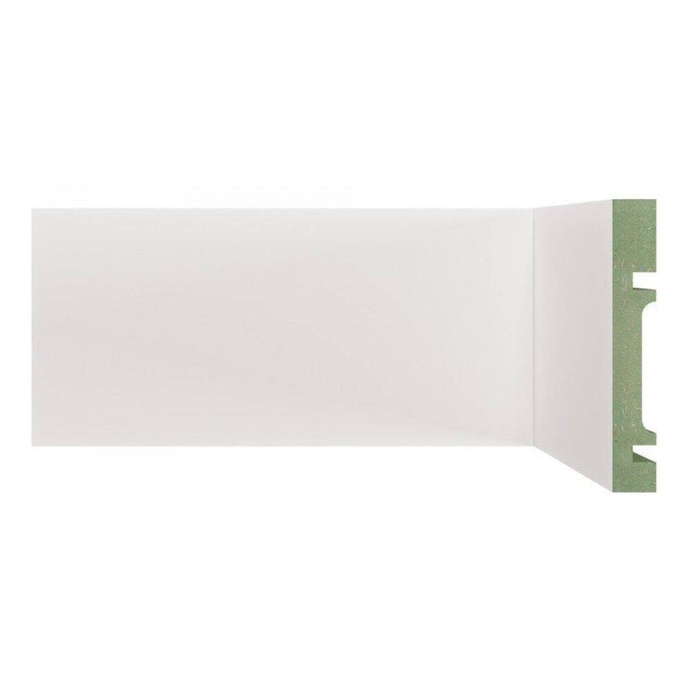 Kit Rodapé de MDF 20 Barras Lisas de 10cm x 2,40m Rende 48 Metros Moldufama Branco