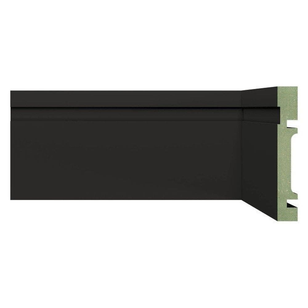 Kit Rodapé de MDF 3 Barras Frisadas de 10cm x 2,40m Rende 7,2 Metros Moldufama Preto