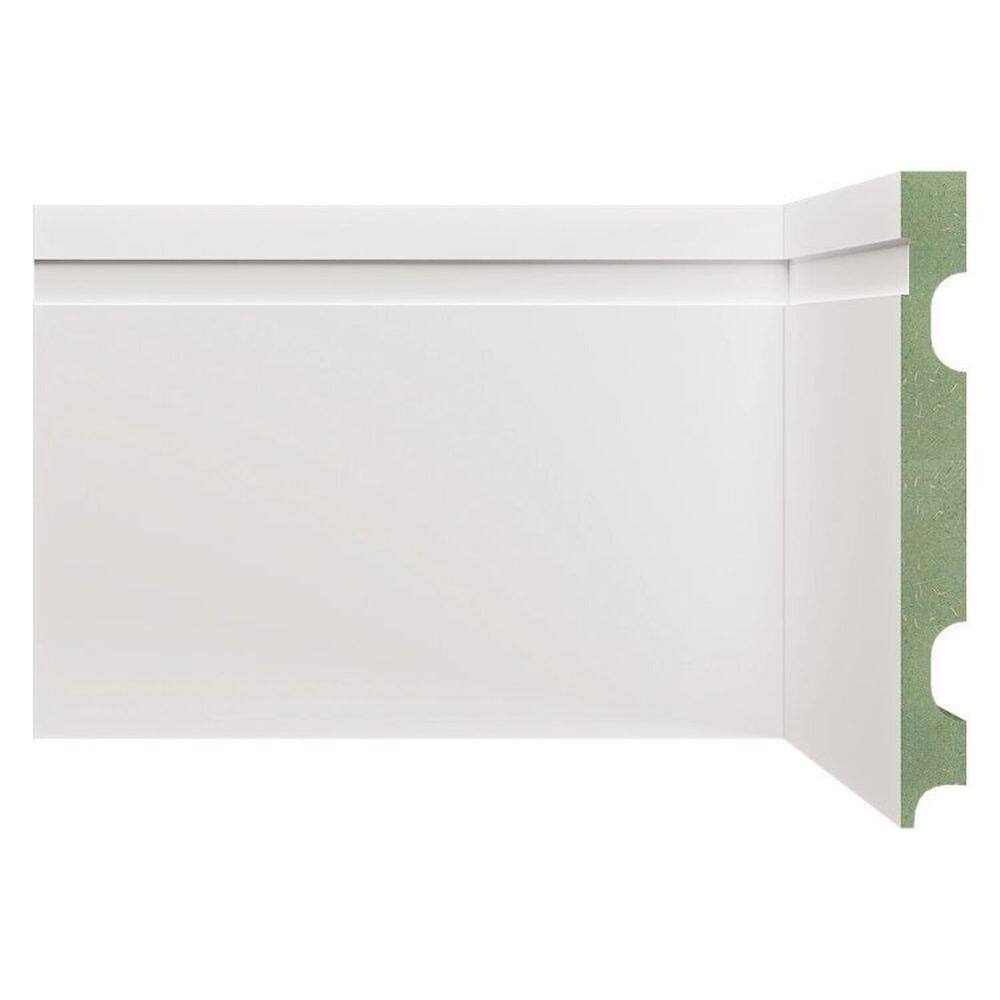Kit Rodapé de MDF 3 Barras Frisadas de 15cm x 2,40m Rende 7,2 Metros Moldufama Branco