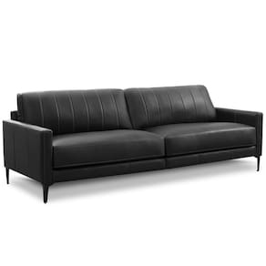 Sofá 4 Lugares Para Sala Living Industrial 280cm Evo L06 Couro Preto - Lyam Decor
