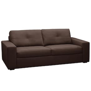 Sofá 3 Lugares Para Sala De Estar Living 235cm Vienne L06 Couro Marrom Café - Lyam Decor