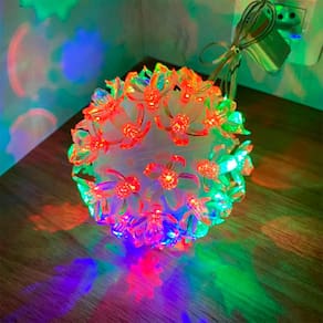 Globo Lampadas Luzes De Led Flor Bola Natal Decoração Tomada Cor:Colorido