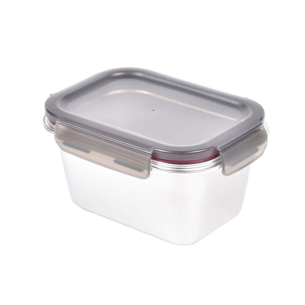 Pote Retangular Em Aço Inox 1 Litro Kenya