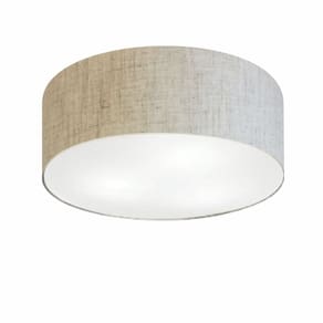 Plafon Cilíndrico Md-3014 Cúpula em Tecido 50x15cm Rustico Bege - Bivolt