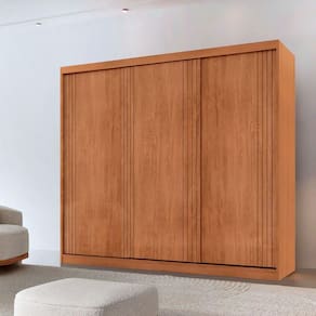 Guarda Roupa Casal Connor 100% Mdf 3 Portas E 2 Gavetas Naturalle