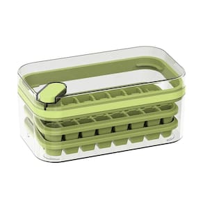 Forma De Gelo 64 Cubos Camada Dupla Recipiente Bandeja Cor:Verde
