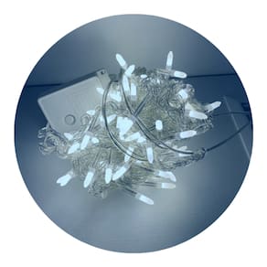 100 Lampadas Leitosas Luz de Led Cordão De 10 Metros 8 Funçoes De Pisca Natal Cor:Branco