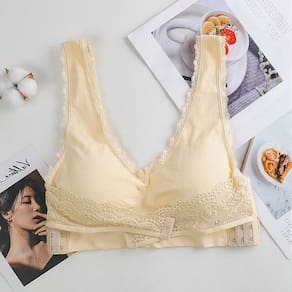 Sutiã Cinta Modeladora Alta Compressão Com Renda Bege Cor:M