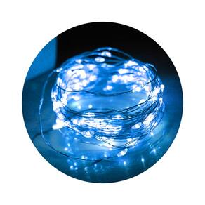 Pisca de LED Rolha P/ Garrafa Fio de Fada 20L 2 Metros Bateria Cores:Azul