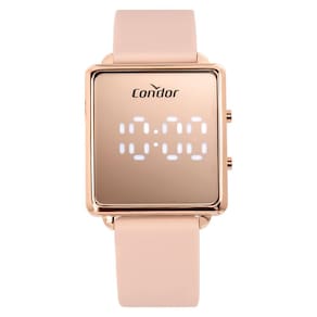 Relógio Condor Feminino Ref: Comd1202ahs/5j Led Espelhado Rosé
