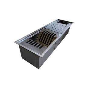Calha Úmida Gourmet Escorredor de Cozinha 60x19 Aço Inox Preto
