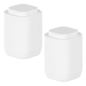 2x Porta Algodão Cotonete Bancada Banheiro Moderno Ou Branco