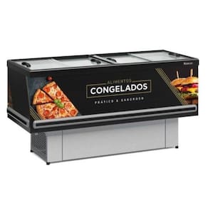 Expositor Ilha Dupla Ação Plus 1,90m - Vidros Deslizantes GESV-190R/PR/220V - Gelopar