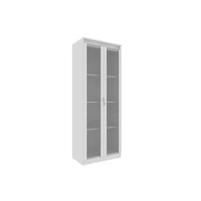 Armário de Escritório ME-4189 c/ 2 Portas de Vidro e 3 Prateleiras Branco - Tecno Mobili