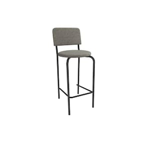 Banqueta Sala de Jantar Capri 1B715PRF Aço 1 Un Preto/Linho Escuro - Kappesberg