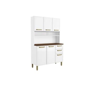 Kit de Cozinha Compacta Bella c/ 6 Portas e 2 Gavetas 120cm Branco - Bertolini