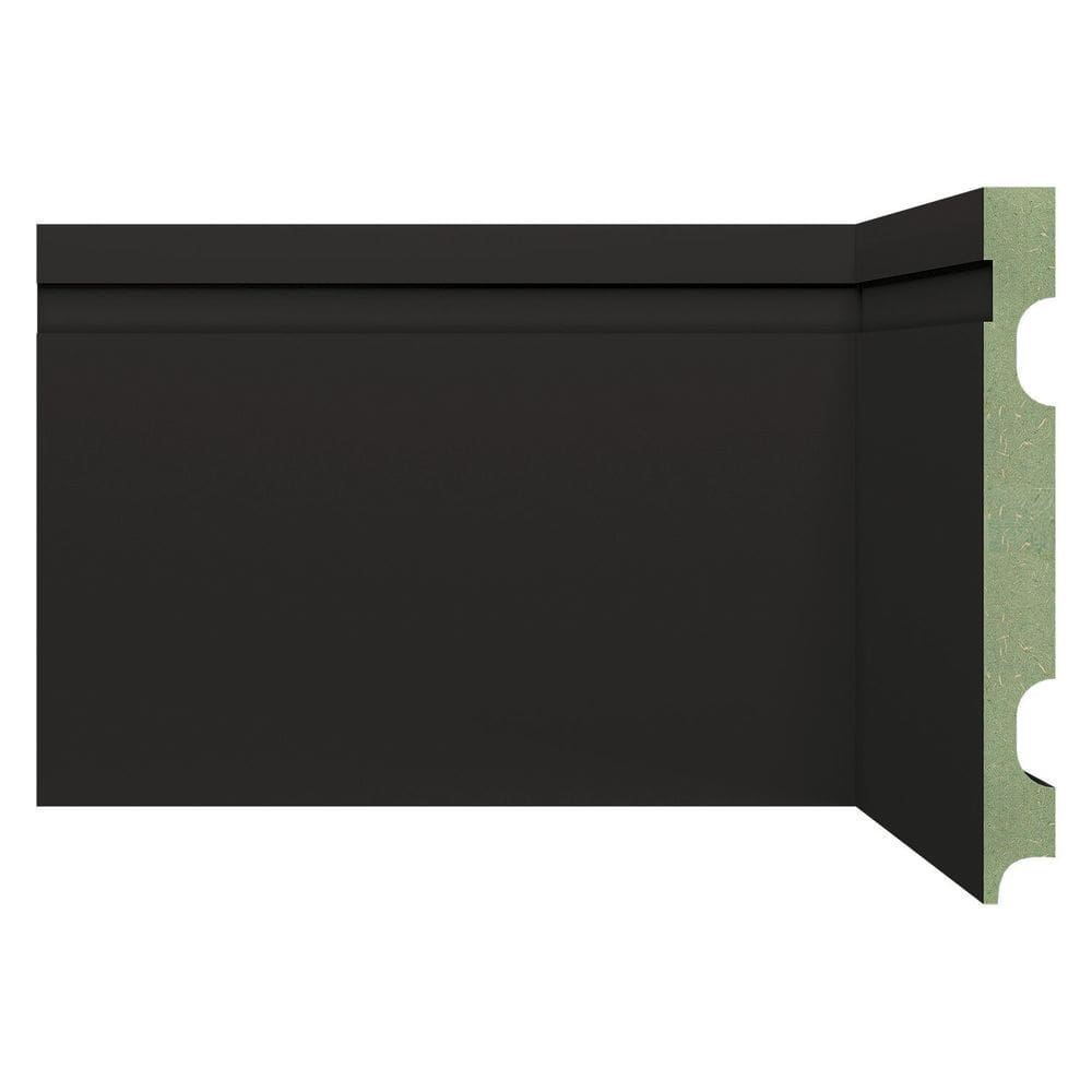 Rodapé de MDF Frisado de 15cm x 2,40 Rende 2,4 Metros Moldufama 1502 Preto