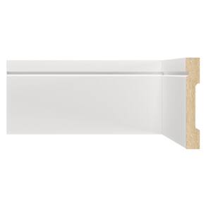 Rodapé de MDF Frisado de 10cm x 2,40m Rende 2,4 Metros Moldufama 1003 Branco