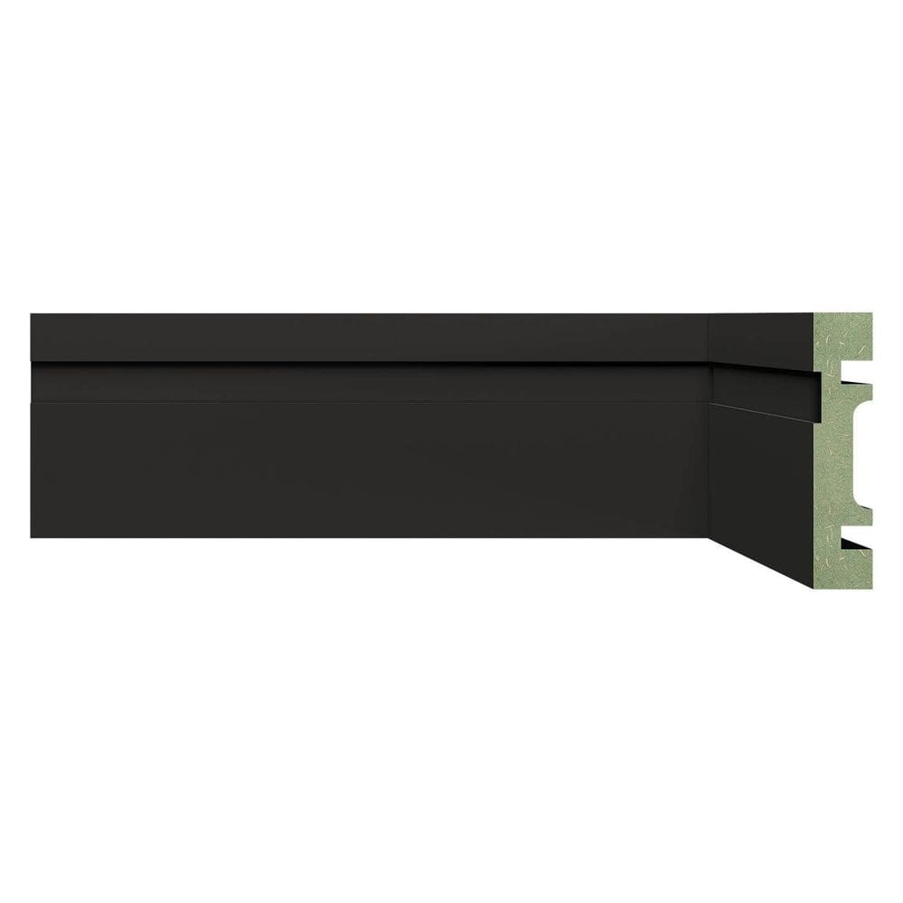 Rodapé de MDF Frisado de 7cm x 2,40m Rende 2,4 Metros Moldufama 702 Preto