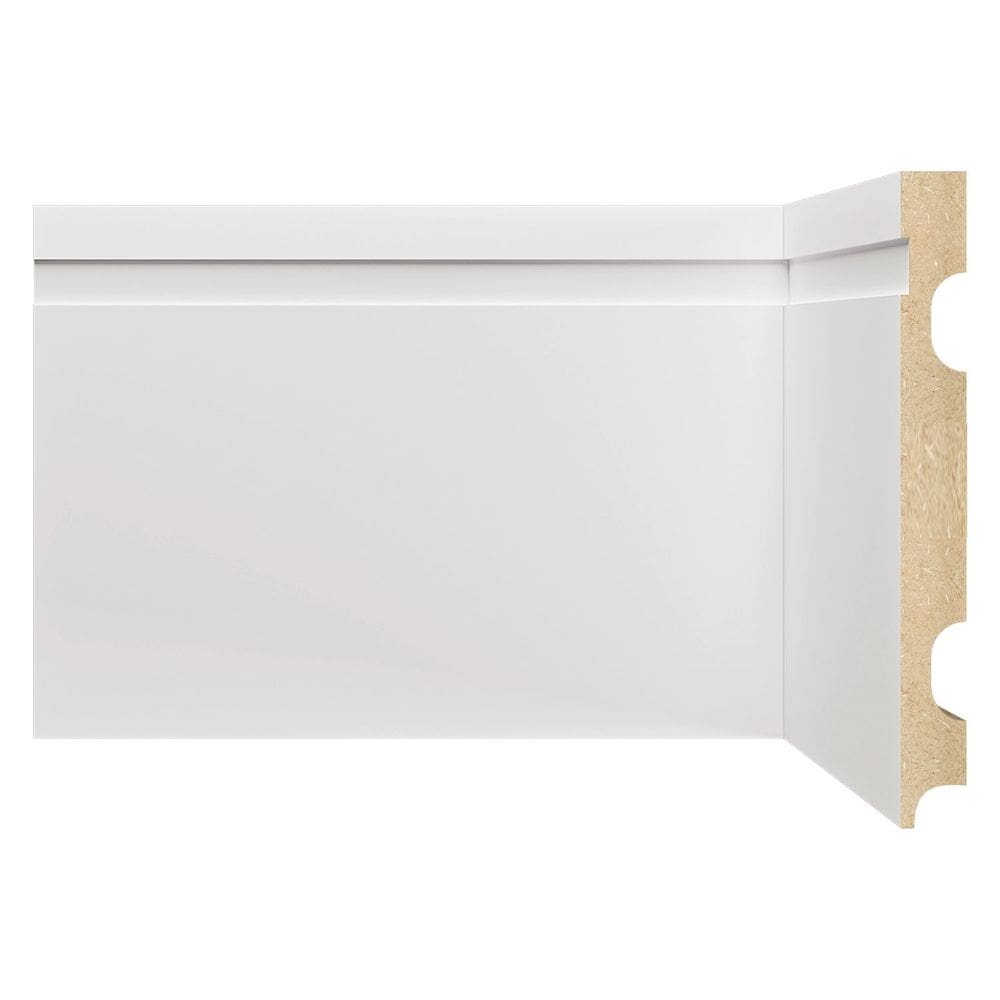 Rodapé de MDF Frisado de 15cm x 2,40 Rende 2,4 Metros Moldufama 1502 Branco