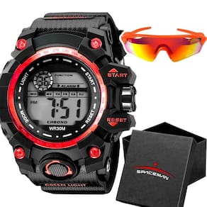 Relogio Digital Prova Dagua Masculino + Oculos Sol + Caixa
