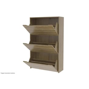 Armário Sapateira Quarto SA-3405 c/ 3 Portas Amêndoa/Branco - Tecno Mobili