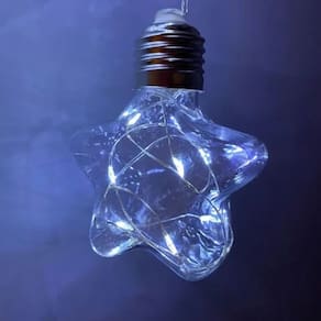 Fio De Led Com 10 Lâmpadas Estrelas Fio De Fada USB e Pilha AA Cor:Branco Frio