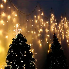 10 Metros Cascata Com 400 Lampadas Led Pisca Natal Cor Led:Branco Quente