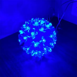 Globo Lampadas Luzes De Led Flor Bola Natal Decoração Tomada Cor:Azul