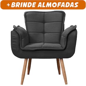 Poltrona Opala Para Sala Cadeira Elegante Com Apoio de Braço em Veludo - Sentô