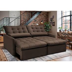 Sofá Sem Caixa Retrátil 1,60m Softgel Celeste Velusoft Café Cama Inbox